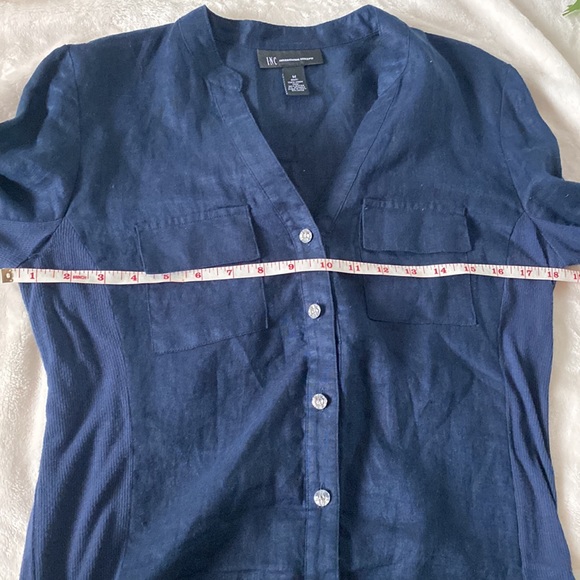 INC Blue Blouse with Crystal Buttons Medium - Picture 9 of 11